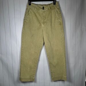 Mica‎ Los Angeles Tapered Crop Jeans High Waisted Green Denim Casual Pants sz 29